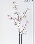36" Faux Quince Blossom Pink Stem Flowering Branch