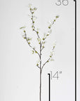 36" Faux Quince Blossom Cream / White Stem Flowering Branch