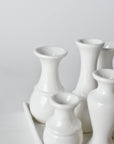 Square White Ceramic Bud Vases on Base