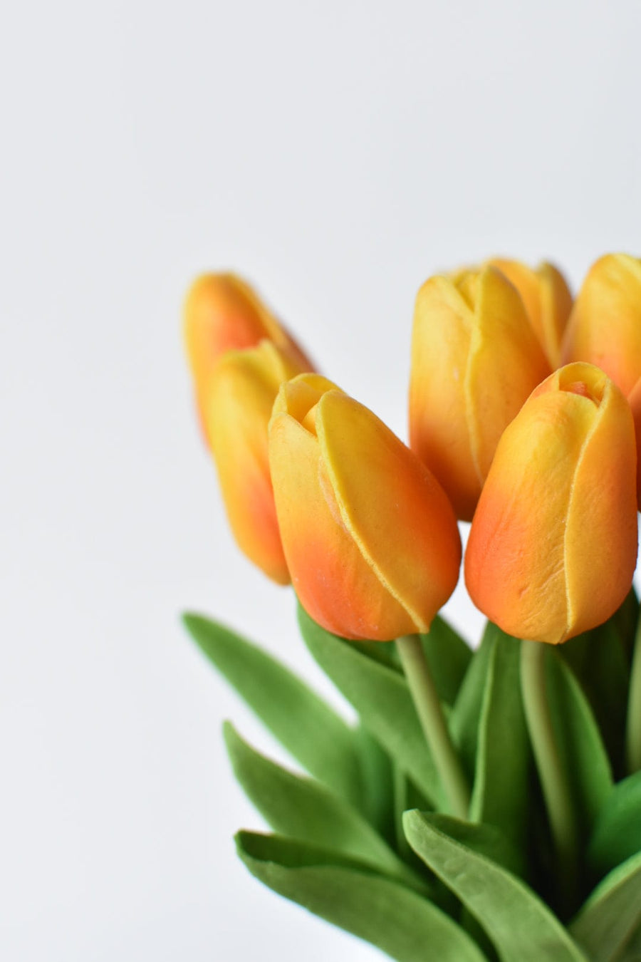 13.5" Faux Real Touch Orange/Yellow Tulip Bundle : 12 Stems