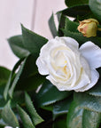 26" Faux White Camellia with Foliage Wreath