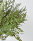26-inch faux cedar bundle with fine clear glitter, three stems tied together