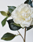 35" Faux Camellia Bloom Branch Stem Real Touch- Cream
