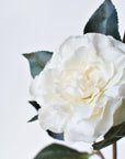35" Faux Camellia Bloom Branch Stem Real Touch- Cream