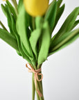 13.5" Faux Real Touch Yellow Tulip Bundle : 12 Stems
