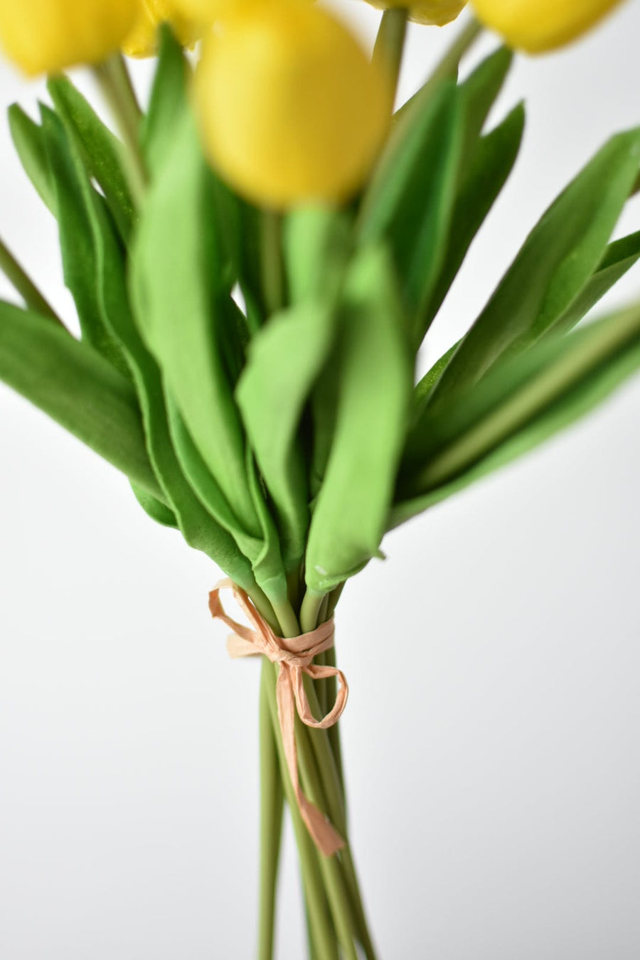 13.5" Faux Real Touch Yellow Tulip Bundle : 12 Stems