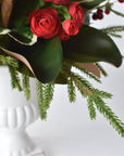 Red Ranunculus/Holly/Norfolk/Magnolia Pine Drop In X02