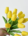 13.5" Faux Real Touch Yellow Tulip Bundle : 12 Stems