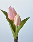 8" Faux Real Touch Soft Pink Tulips in Bulb w/pick