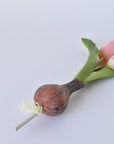 8" Faux Real Touch Soft Pink Tulips in Bulb w/pick