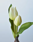 8" Faux Real Touch White Tulips in Bulb w/pick