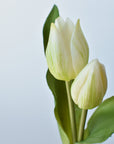 8" Faux Real Touch White Tulips in Bulb w/pick