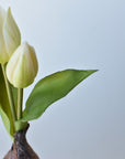 8" Faux Real Touch White Tulips in Bulb w/pick