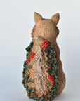9" Fox with Holly Resin Figure