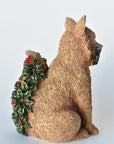 9" Fox with Holly Resin Figure