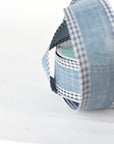 1 1/2" x 10yd Denim Faux Linen with Check Border