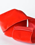 4" x 10yd Red Velvet Ribbon w/Red Satin Backing