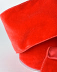 4" x 10yd Red Velvet Ribbon w/Red Satin Backing