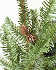 24" Faux Green Spruce Real Touch Wreath w/Faux Pinecones