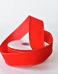 1.5" x 10 Yard Classic Outdoor Red Faux Velvet Ribbon