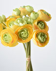 10" Faux Yellow/Green Ranunculus Stem Bundle