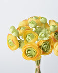 10" Faux Yellow/Green Ranunculus Stem Bundle