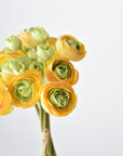 10" Faux Yellow/Green Ranunculus Stem Bundle