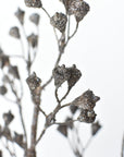 21" Faux Ice Glittered Twig with Pod Bundle (3 Stems)