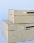Natural Grasscloth Box w/Silver Detail