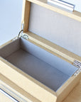Natural Grasscloth Box w/Silver Detail
