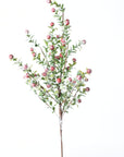21" Faux Frosted Greenery with Red Berry Stem
