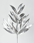 22.5" Faux Silver Metallic Bay Leaf Stem