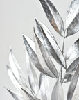 22.5" Faux Silver Metallic Bay Leaf Stem