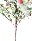 21" Faux Frosted Greenery with Red Berry Stem