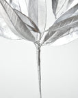 22.5" Faux Silver Metallic Bay Leaf Stem