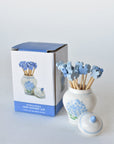 Hydrangea Mini Ginger Jar w/ Bamboo Tooth Picks