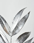 22.5" Faux Silver Metallic Bay Leaf Stem