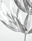 22.5" Faux Silver Metallic Bay Leaf Stem