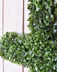 27" UV Protected Faux Boxwood Cross Wreath