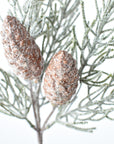 13" Faux Frosted Greenery with Faux Pinecones