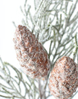 13" Faux Frosted Greenery with Faux Pinecones