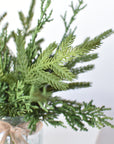11" Faux Mixed Pine in Glass Vase and Faux Water
