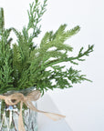 11" Faux Mixed Pine in Glass Vase and Faux Water