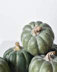 Green resin pumpkins grouped for a tiered tray or bowl