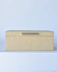Natural Grasscloth Box w/Silver Detail