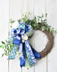 Blue and White Spring Wreath