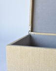 Natural Grasscloth Box w/Silver Detail