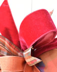 Raspberry Pink Orange and Brown Bow