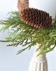 11" Faux Cedar Candle Ring With Pinecones/Berries (Fits up to a 3" Pillar Candle) CR2