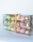 Set of 18 Rainbow Gold Speckled Faux Eggs In Crate